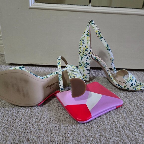 Sam Edelman Floral Ankle Strap Heels - Picture 2 of 2